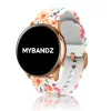 MYBANDZ Szilikon óraszíj rosegold csattal (virágmintás) / 20mm
