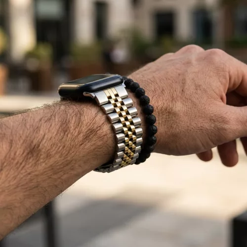 Apple Watch "Jubilee" láncszemes fém óraszíj /ezüst-rosegold/ 40/41 és 42mm