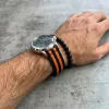 MYBANDZ Szövet óraszíj /fekete-narancs/ 22mm