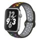 Apple Watch lélegző szilikon óraszíj /fekete-szivárvány/ 38/40/41 mm