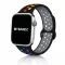 Apple Watch lélegző szilikon óraszíj /fekete-szivárvány/ 44/45/46/49 mm