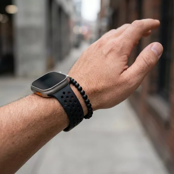 Apple Watch lélegző szilikon óraszíj /fekete/ 44/45/46/49 mm
