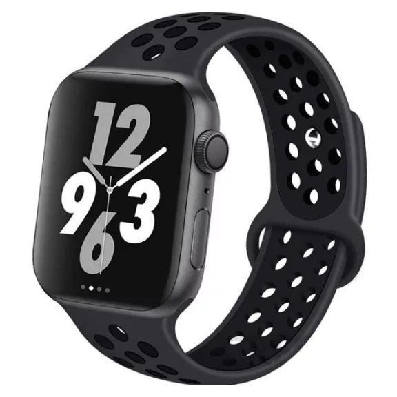 Apple Watch lélegző szilikon óraszíj /fekete/ 44/45/46/49 mm