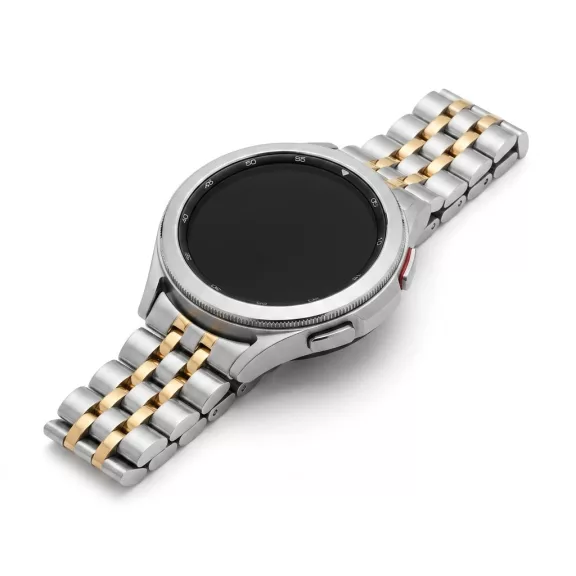 MYBANDZ Pearlmaster láncszemes fém óraszíj - ezüst-arany/ 20mm