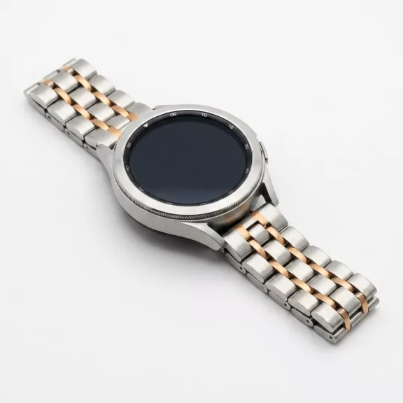 MYBANDZ Pearlmaster láncszemes fém óraszíj - ezüst-rosegold/ 20mm
