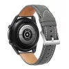 MYBANDZ Elegáns bőróraszíj - szürke - ezüst csattal/ 22mm