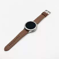   MYBANDZ Elegáns bőróraszíj - barna - ezüst csattal/ 22mm