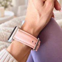   Apple Watch Firenze bőróraszíj ezüst csattal /púder/ 44/45/46/49 mm