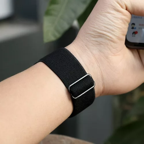 Apple Watch állítható rugalmas szövet óraszíj /fekete/ 44/45/46/49 mm