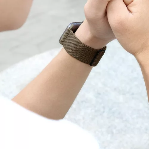 Apple Watch állítható rugalmas szövet óraszíj /barna/ 44/45/46/49 mm