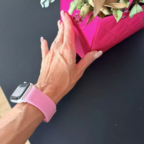 Apple Watch állítható rugalmas szövet óraszíj /pink/ 40/41 és 42mm