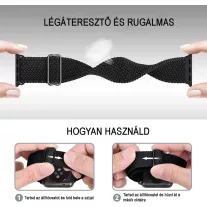   Apple Watch állítható rugalmas szövet óraszíj /fekete/ 40/41 és 42mm