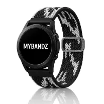   MYBANDZ Állítható elasztikus szövet óraszíj /fekete-fehér/ 22mm