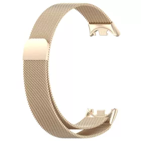   MYBANDZ Mi Band 8 - Milánói mágneses fém óraszíj - pezsgőarany
