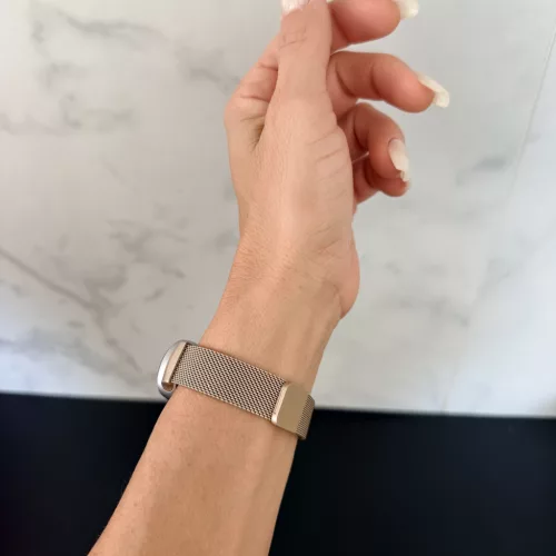 Xiaomi Smart Band 8/9/10 - Milánói mágneses fém óraszíj - pezsgőarany