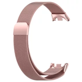   MYBANDZ Mi Band 8 - Milánói mágneses fém óraszíj - pink-arany