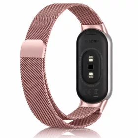   Xiaomi Smart Band 8/9/10 - Milánói mágneses fém óraszíj - pink-arany