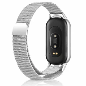   Xiaomi Smart Band 8/9/10 - Milánói mágneses fém óraszíj - ezüst