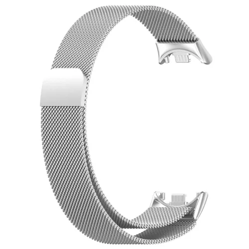Xiaomi Smart Band 8/9/10 - Milánói mágneses fém óraszíj - ezüst