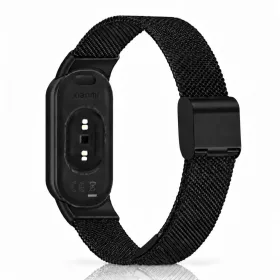   Xiaomi Smart Band 8/9/10 - Csatos milánói fém óraszíj - fekete