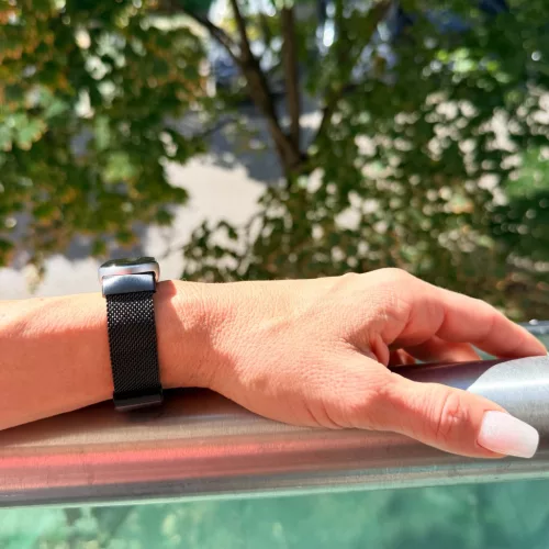 Xiaomi Smart Band 8/9/10 - Csatos milánói fém óraszíj - fekete