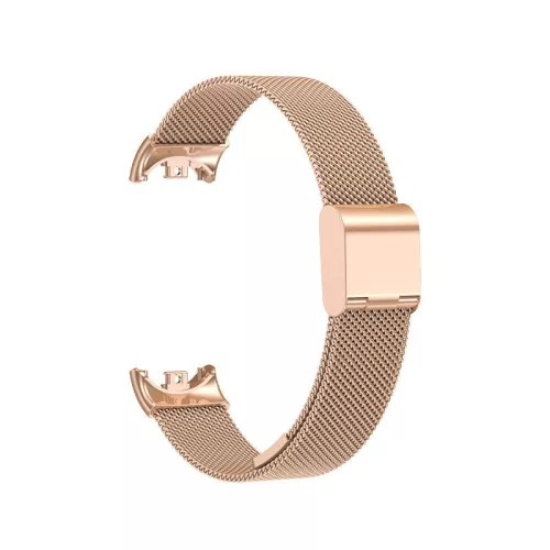 Xiaomi Smart Band 8/9/10 - Csatos milánói fém óraszíj - rosegold