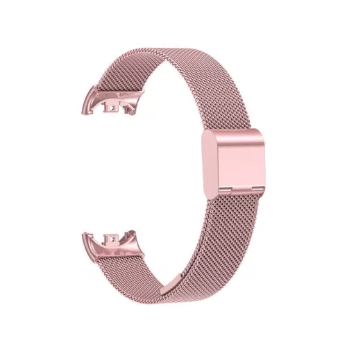 Xiaomi Smart Band 8/9/10 - Csatos milánói fém óraszíj - pink-arany