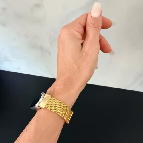 Xiaomi Smart Band 8/9/10 - Csatos milánói fém óraszíj - arany