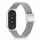 Xiaomi Smart Band 8/9/10 - Csatos milánói fém óraszíj - ezüst