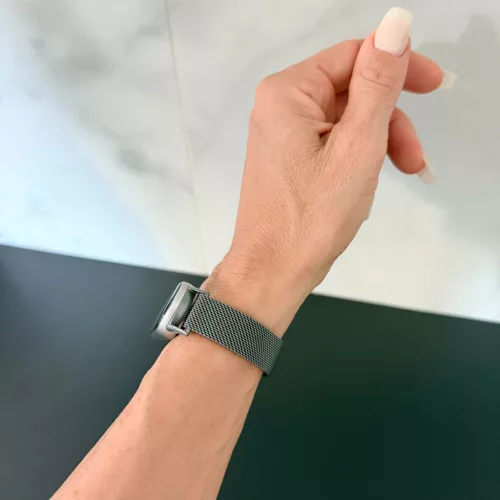 Xiaomi Smart Band 8/9/10 - Milánói mágneses fém óraszíj - antracit szürke