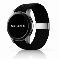   MYBANDZ Állítható fonott szövet óraszíj / fekete / 20mm