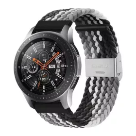   MYBANDZ Állítható fonott szövet óraszíj / fekete mintás / 20mm