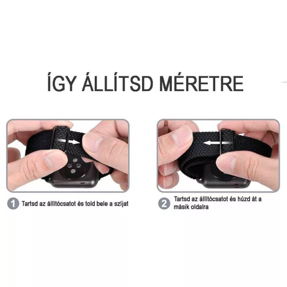 MYBANDZ Állítható elasztikus szövet óraszíj /kék/ 20mm