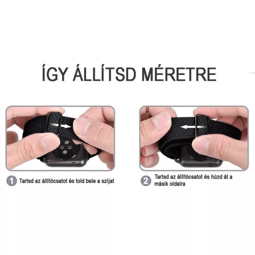 MYBANDZ Állítható elasztikus szövet óraszíj /narancs/ 20mm