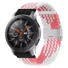 MYBANDZ Állítható fonott szövet óraszíj /rózsaszín-fehér/ 20mm