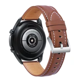  MYBANDZ Elegáns sötétbarna bőróraszíj ezüst csattal / 20mm