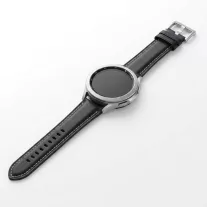 MYBANDZ Elegáns fekete bőróraszíj ezüst csattal / 20mm