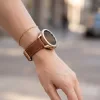 MYBANDZ Elegáns bézs-rózsaszín bőróraszíj rosegold csattal / 22mm