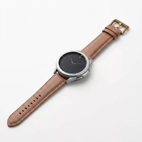 MYBANDZ Elegáns bézs-rózsaszín bőróraszíj rosegold csattal / 22mm
