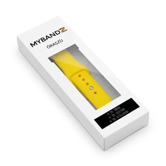 MYBANDZ Szilikon óraszíj gömb csattal /sárga/ 20mm