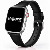   Apple Watch vékony bőróraszíj /fekete/ - ezüst csattal 40/41 és 42mm