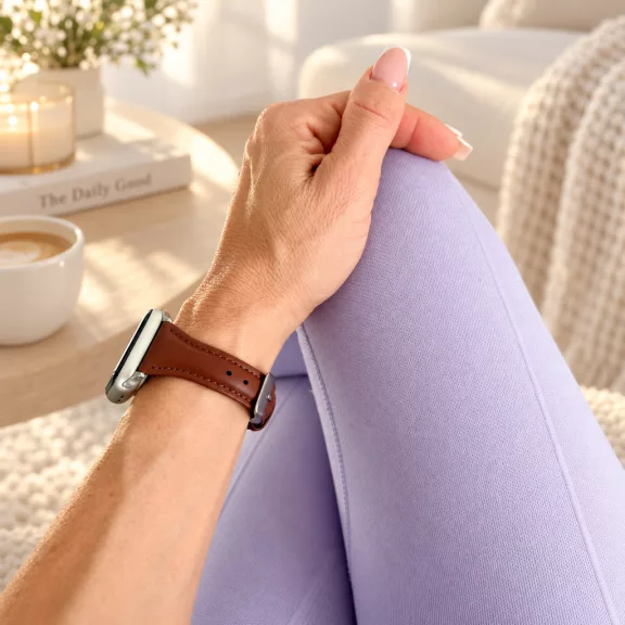 Apple Watch vékony bőróraszíj /barna/ - ezüst csattal 40/41 és 42mm