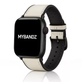   Apple Watch kívül bőr belül szilikon óraszíj /fehér/ 44/45/46/49 mm