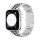 Apple Watch "Pearlmaster" láncszemes fém óraszíj /ezüst-fekete/ 42/44/45/49 mm