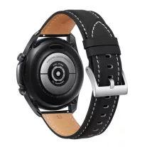   MYBANDZ Elegáns bőróraszíj - fekete - ezüst csattal/ 22mm