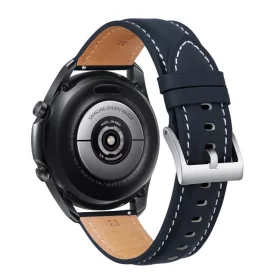   MYBANDZ Elegáns sötét kék bőróraszíj ezüst csattal / 20mm
