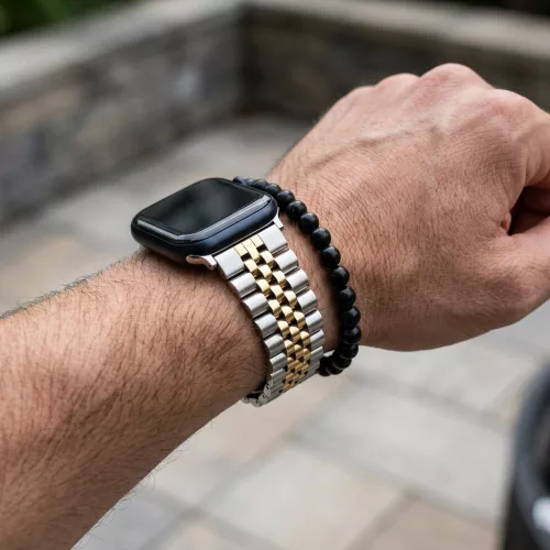 Apple Watch "Jubilee" láncszemes fém óraszíj /ezüst-arany/ 40/41 és 42mm