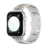 Apple Watch "Pearlmaster" láncszemes fém óraszíj /ezüst-rosegold/ 40/41 és 42mm