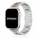 Apple Watch "Pearlmaster" láncszemes fém óraszíj /ezüst-rosegold/ 40/41 és 42mm