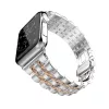 Apple Watch "Pearlmaster" láncszemes fém óraszíj /ezüst-rosegold/ 40/41 és 42mm